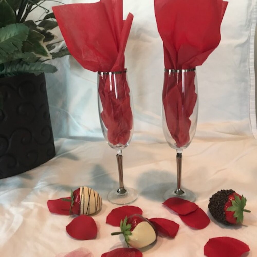 Long Stem Wine Glasses with Silver Trim and Handles Set of Two  🥂
